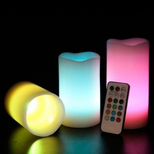 Нічник дитячий світлодіодний Luma Candles Plus різнобарвний на 3 свічки з пультом