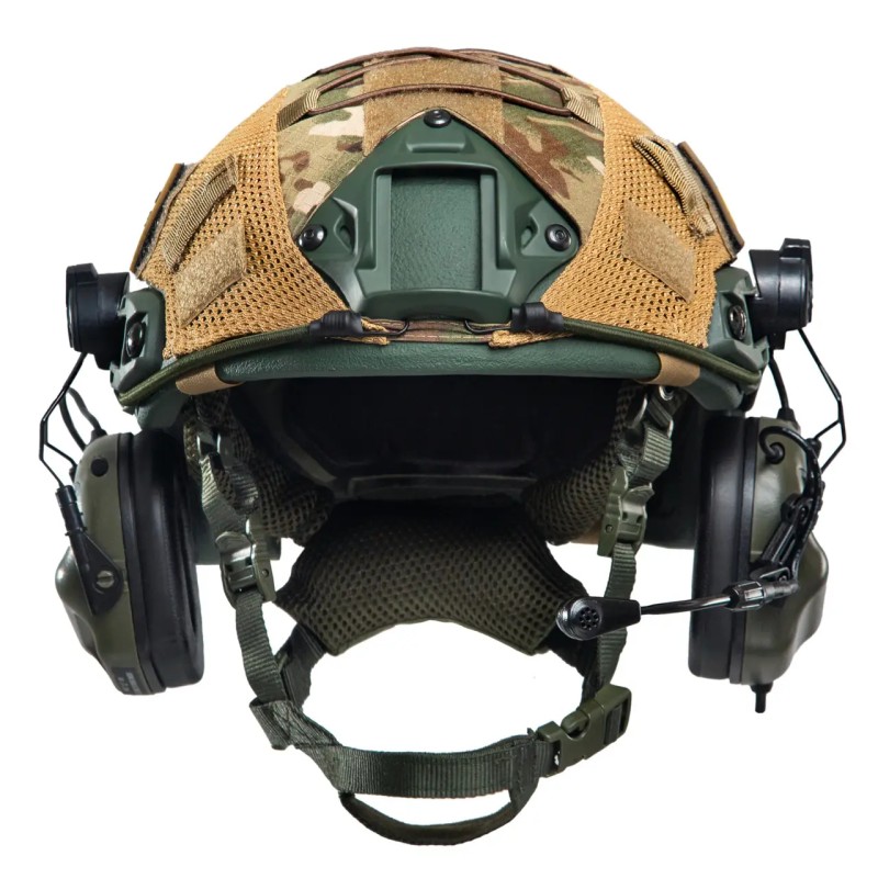 Комплект шолом FAST Team Wendy Helmet NIJ IIIA/навушники Earmor M32H MOD3/кавер M Мультикам