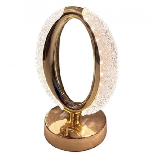 Настільна світлодіодна кристалічна лампа RIAS Ring Diamond Gold
