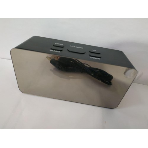 Годинники дзеркальні електронні настільні UKC DS-3658L - USB кабель + батареї (Чорний корпус - біле підсвічування)