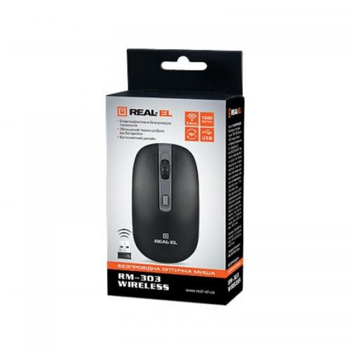 Миша бездротова REAL-EL RM-303 Black/Grey USB (EL123200021) в інтернет супермаркеті PbayMarket!