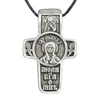 Хрест натільний посріблений Silvering Яна (Жанна) Свята Праведна Іоанна Мироносиця 3х1,8х0,2 см (19592)