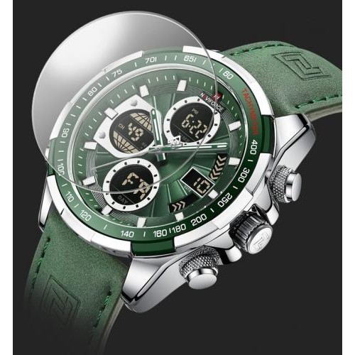 Наручний годинник чоловічий NaviForce Fly ArmyGreen Сріблястий (2743)