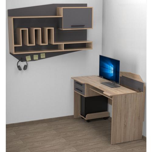 Комп'ютерний стіл Тиса Мебель Тіса Стиль-15 Сонома Графіт 940x600x1350 мм