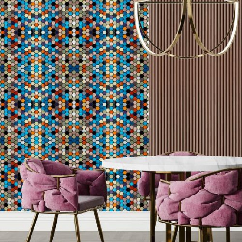 Самоклеюча алюмінієва плитка Sticker Wall 300х300х3 мм Різнокольоровий (SW-00001932)