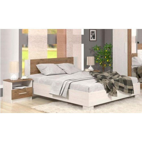 Ліжко з тумбами Меблі Сервіс Маркос 160х200 андерсен + дуб април (з ламелями) Ліжко з тумбами Меблі Сервіс Маркос 160х200 андерсен + дуб април (з ламелями)