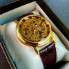 Наручний годинник жіночий Winner Gold Brown Золотий (844)