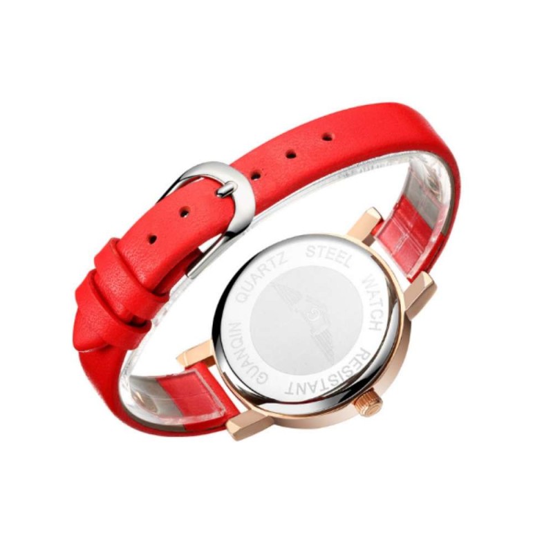 Годинники жіночі GUANQIN GS19111 CL Gold-white-red (GS19111GWR)