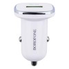 Автомобільний зарядний пристрій Borofone BZ12A QC 3.0 Type C Білий