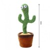 Інтерактивний плюшевий танцюючий кактус Funny Toys Dancing Light Cactus з різнобарвним підсвічуванням