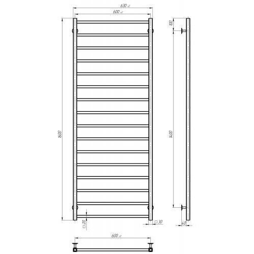 Сушарка електрична Forest П16 600х1600 Deffi Білий WD04 Праве підключення (A.FR.160.60.16.E.W.R.4) в інтернет супермаркеті PbayMarket!