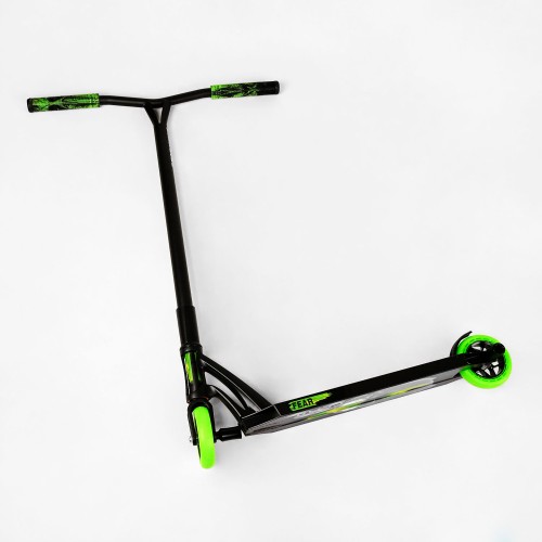 Самокат трюковий Best Scooter FEAR SCS система пеги алюмінієвий диск та дека колеса PU 100 кг Black and green (112902)