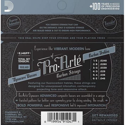 Струни для класичної гітари D'Addario EJ46FF Classic Silverplated Wound Fluоrocarbon Hard Tension Струни для класичної гітари D'Addario EJ46FF Classic Silverplated Wound Fluоrocarbon Hard Tension