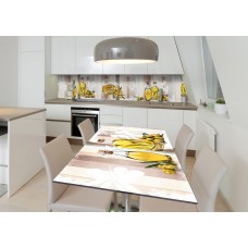 Наклейка 3Д вінілова на стіл Zatarga «Блискуча олива» 650х1200 мм для будинків, квартир, столів, кафе