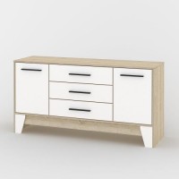 Комод Тиса Мебель 103 Дуб сонома Білий 77x40x152 см Комод Тиса Мебель 103 Дуб сонома Білий 77x40x152 см