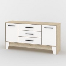 Комод Тиса Мебель 103 Дуб сонома Білий 77x40x152 см