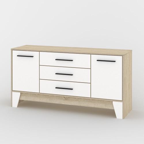 Комод Тиса Мебель 103 Дуб сонома Білий 77x40x152 см Комод Тиса Мебель 103 Дуб сонома Білий 77x40x152 см