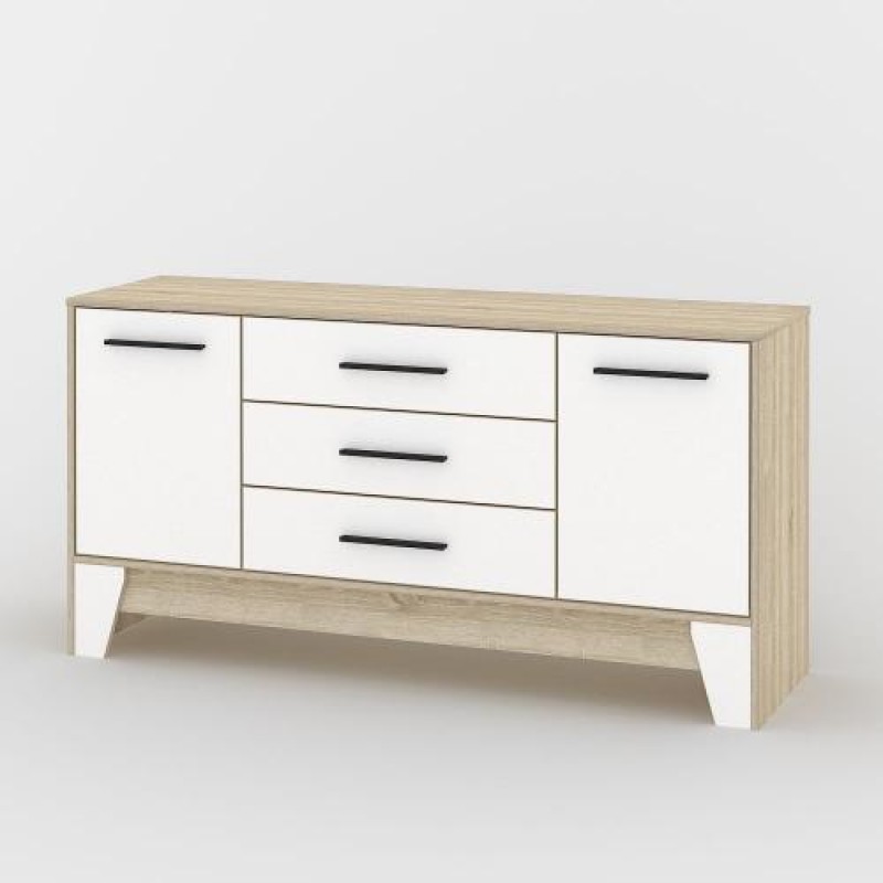 Комод Тиса Мебель 103 Дуб сонома Білий 77x40x152 см