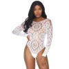 Боді Leg Avenue Snap crotch thong back teddy White S/M в інтернет супермаркеті PbayMarket!