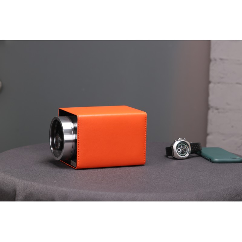 Шкатулка Salvadore для підзаводу 1 годинника MBPU/411/OR 11х11х17,5 см Помаранчево-чорний