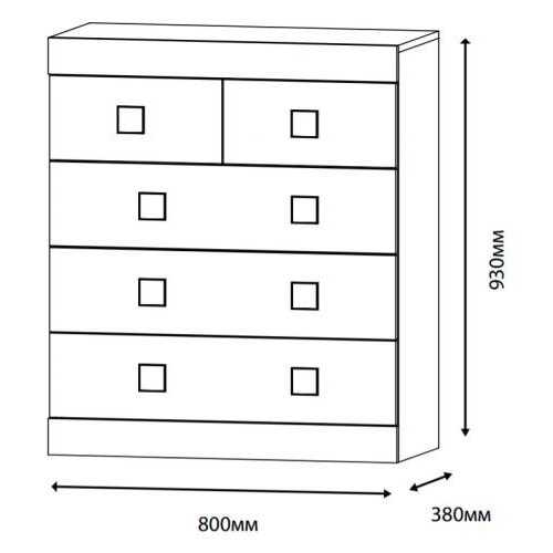 Комод для речей Соната 3 венге + білий