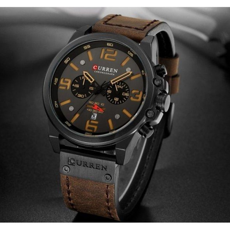 Чоловічий наручний годинник Curren Monreal Коричневий
