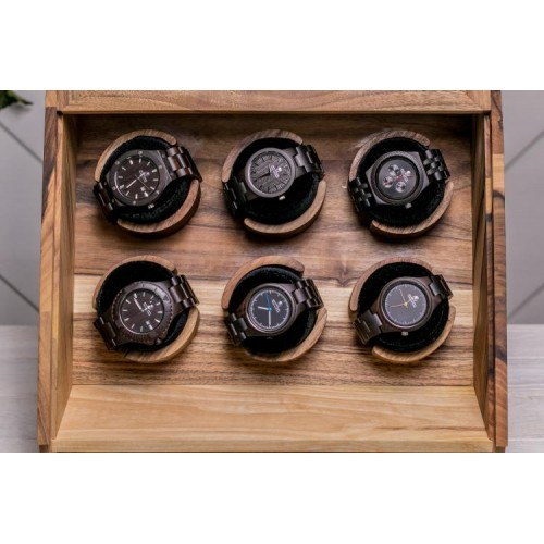 Органайзер з подушечками для 6 годинників ecoWalnut 32.2х34.6х22.8 см Органайзер з подушечками для 6 годинників ecoWalnut 32.2х34.6х22.8 см