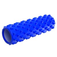 Роллер для занять йогою та пілатесом Grid Bubble Roller FI-6672 d-14см, l-45см Синій (AN0579)