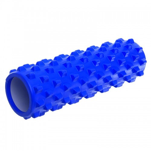 Роллер для занять йогою та пілатесом Grid Bubble Roller FI-6672 d-14см, l-45см Синій (AN0579)