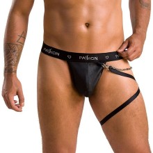 Чоловічі трусики танга з підв’язкою Passion 058 Thong Bill S/M Black