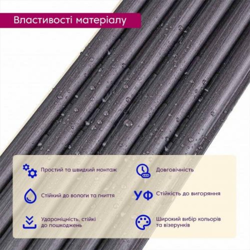 Декоративна WPC кругла рейка стінова 3000*152*15мм (D) SW-00001873 Sticker Wall