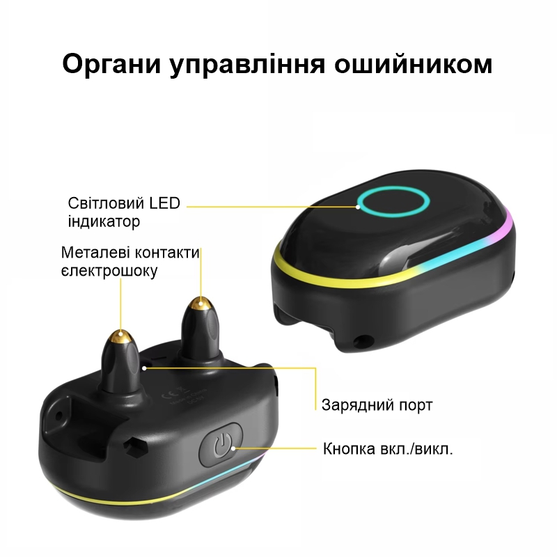 Електронний нашийник для середніх собак дресирувальний з трьома видами впливу DOBE DB900S, білий