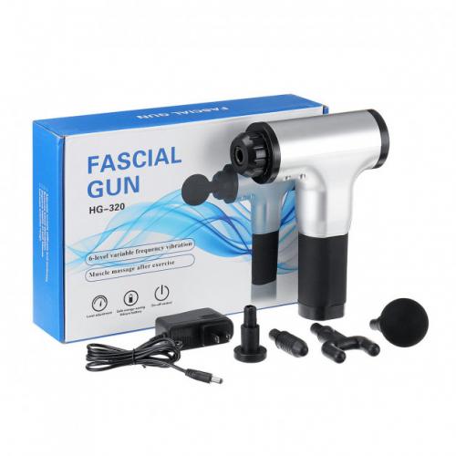 Портативний ручний м'язовий масажер для тіла Fascial Gun HG-320 Silver-Black (SMT179524381) Портативний ручний м'язовий масажер для тіла Fascial Gun HG-320 Silver-Black (SMT179524381)