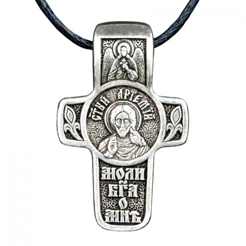 Хрест натільний посріблений Silvering Артем Святий Великомученик Артемій Антіохійський 3х1,8х0,2 см (19537) в інтернет супермаркеті PbayMarket!
