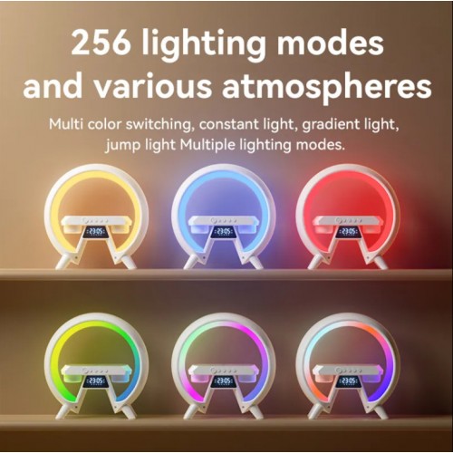 Настольна аккумуляторна смарт лампа із вбудованим аккумулятором UKC Smart RGB 15W Light Sound Machine Bluetooth Біла