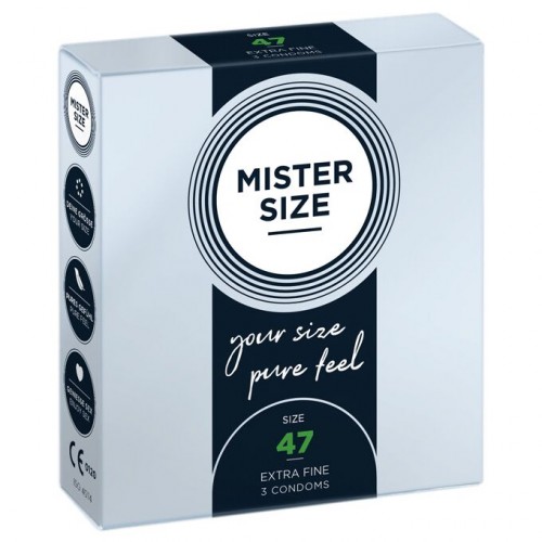 Презервативи Mister Size - pure feel - 47 (3 condoms), товщина 0,05 мм в інтернет супермаркеті PbayMarket!