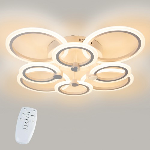 Стельова LED люстра світлодіодний світильник Sunlight білий 5333/4+4 Стельова LED люстра світлодіодний світильник Sunlight білий 5333/4+4