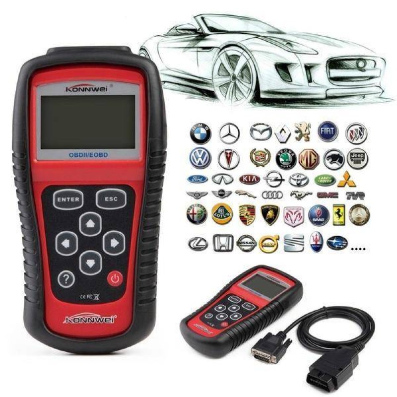 Автомобільний універсальний діагностичний сканер Konnwei OBDII/EOBD scanner 808KWHS