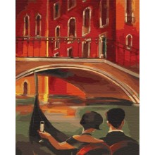 Картина за номерами Brushme Закохані на гондолі 40х50 см (GX29731)