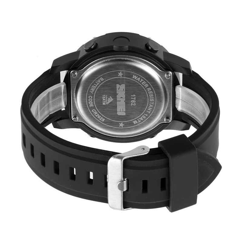 Чоловічий спортивний наручний годинник Skmei 1762 водонепроникні Чорний