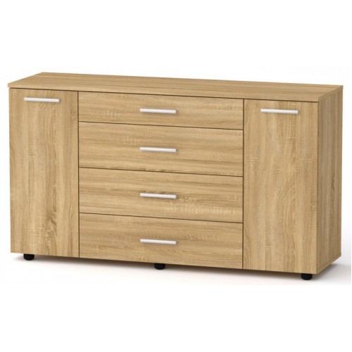 Комод 1-3-2 Компанит Дуб сонома (130х38х73 см) Комод 1-3-2 Компанит Дуб сонома (130х38х73 см)