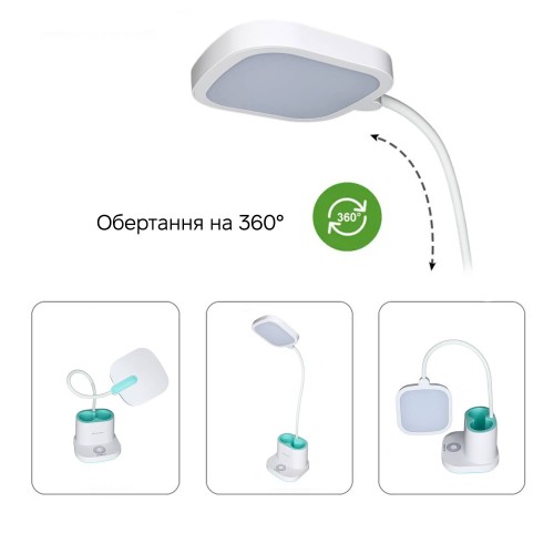 Настільна лампа Weidasi WD-6078 9W 449lm 4159K USB 5V White Настільна лампа Weidasi WD-6078 9W 449lm 4159K USB 5V White
