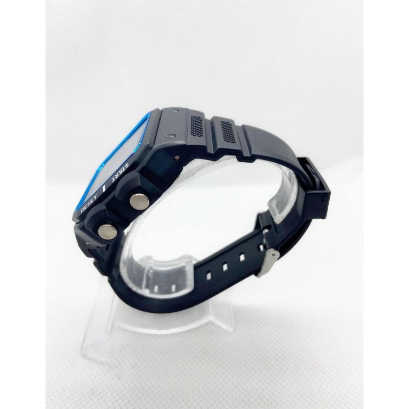 Годинник наручний спортивний вологостійкий Lasika Sports W-F117 Чорний з синім (IBW877BZ)