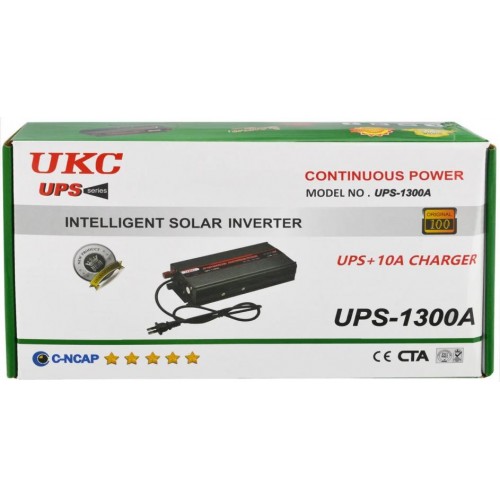 Перетворювач напруги інвертор UKC UPS-1300A 1300W DC/AC 12V-230V Black (4_00579)