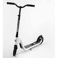 Самокат двоколісний Best Scooter складаний PU колеса широке велосипедне кермо 100 кг Black/White (105380)