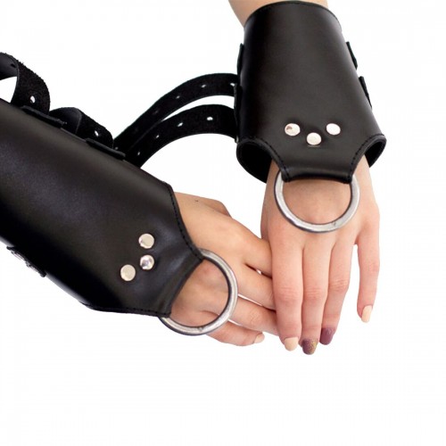 Манжети для підвісу за руки Kinky Hand Cuffs For Suspension з натуральної шкіри, колір чорний в інтернет супермаркеті PbayMarket!