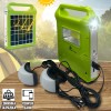 Портативна зарядна станція на сонячній батареї Solar Power з ліхтарем та лампами Power Bank 3000 mAh Green