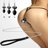 Силіконова анальна пробка Art of Sex Metal Anal Plug with Leash size M з повідцем Black в інтернет супермаркеті PbayMarket!