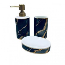 Набір для ванної Bona Di 853-174 3 предмети Чорний мармур