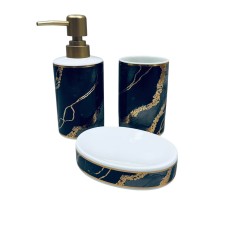 Набір для ванної Bona Di 853-174 3 предмети Чорний мармур